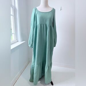 Universal Thread Green Bishop Sleeve Sundress